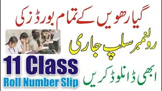 11th Class Roll Number Slip 2021 | How to Download 1st Year Roll Number Slip 2021 | 1st Year Slip