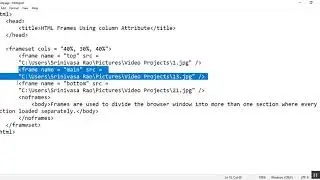 HTML frames with column Attribute or vertical frames