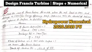 Design of Francis Turbine | Design steps & Numerical | Hydropower Numerical