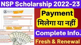 NSP Payment kab Aayega 2023 | NSP Payment Complete Information🤑Fresh & Renewal | NSP Payment 2023☠️|