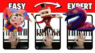 THE AMAZING DIGITAL CIRCUS SONG Digital Land | EASY to EXPERT (PIANO TUTORIAL)