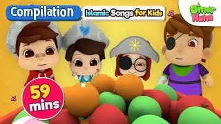 Omar & Hana | Compilation 59 Mins | Islamic Songs for Kids | Nasheed | Cartoon for Muslim Children