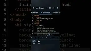 Inline Styling In Html and CSS 