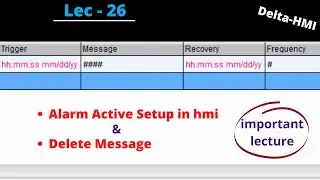 alarm configuration in delta hmi | alarm delete in delta hmi | active alarm setting in delta hmi |