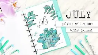 PLAN WITH ME | JULY Bullet Journal Monthly Setup + June Flip-Through