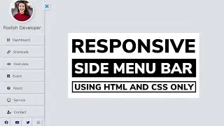 Sidebar Menu Using Only HTML and CSS | Sidebar Menu HTML CSS