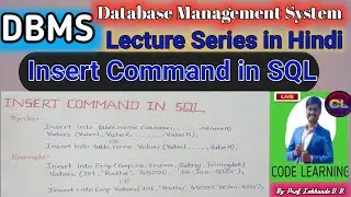 Insert Command in SQL |Insert into |SQL commands in DBMS |DML Commands |Insert Statement in SQL