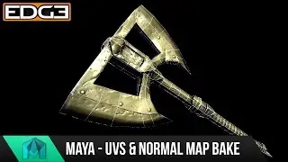 #3 Game Axe Asset Creation Series - Maya UV Unwrapping & Normal Map Baking HD