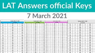 LAT Answer keys 7 march 2021 official  | lat answer key 2021