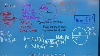 ISA24’ Area of Circle Pi, radius and diameters #algebra #areaofcircles