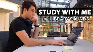 STUDY WITH ME AT THE LIBRARY | 1.5 HOURS | LIBRARY SOUND ASMR | NO MUSIC