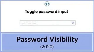 PASSWORD VISIBILITY USING JAVASCRIPT (2020) | PASSWORD HIDE AND SHOW WITH ICON