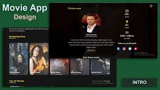 Design Movie App using HTML CSS and JavaScript | Intro