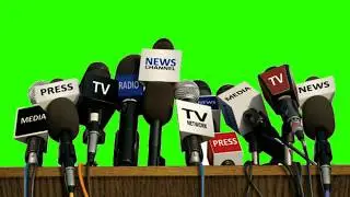Green screen effect news microphone