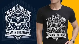 Gym T-Shirt Design || টি-শার্ট ডিজাইন || T-Shirt Design Bangla Tutorial