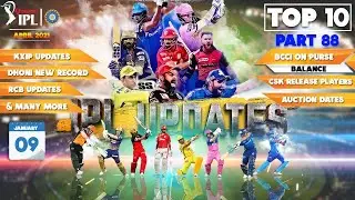 IPL 2021 BIG Updates:Top 10 in hindi| 9 January|PART 88|Kedhar Jadhav Release,KXIP Update,Dhoni News
