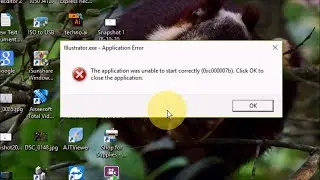 How to Fix illustrator error  The Application was unable to start correctly (0xc000007b) 