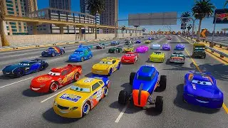 Pixar Cars Race in Dubai - McQueen vs Jackson Storm Cruz Ramirez Daniel Swervez & Random Disney Cars