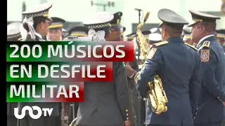 200 Músicos en desfile militar del 16 de septiembre.