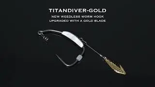 TitanDiver-GOLD - New Weedless Worm Hook Upgraded with a Gold Blade