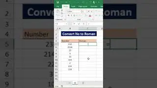 How to Convert Number to Roman in Excel #excelshorts #shorts