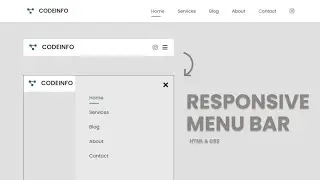 How to create Responsive Menu Bar with HTML and CSS | Make Responsive Navigation Bar using HTML CSS