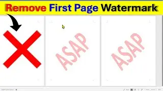 How To Remove Watermark from First Page in Word