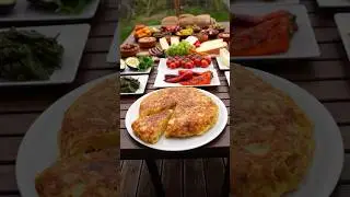 Tapas, Tortilla de Patatas & Pimientos de Padrón | Potato Omelette | Patatasli Omlet - #shorts