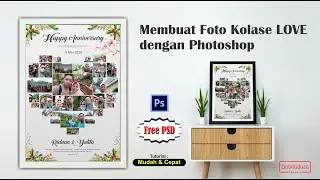 Template Cara membuat Foto Kolase Bentuk Love di Photoshop (Free PSD) - Collage Photo