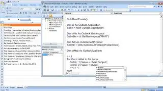 Excel macro to extract/read outlook emails | Lecture 6