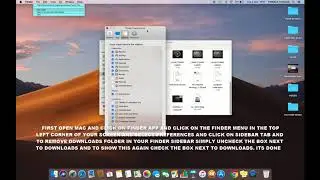 HOW TO REMOVE OR SHOW DOWNLOADS FOLDER IN FINDER SIDEBAR IN MAC OS MOJAVE