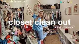 DECLUTTERING & CLEANING OUT MY MESSY CLOSET 2024 🎀 REDOING MY ENTIRE CLOSET *giving away my closet*