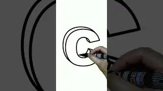 HOW TO DRAW 3D Letter C