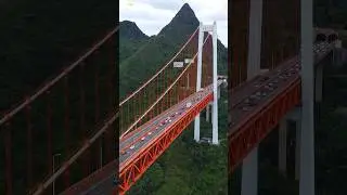 HIGH-SPEED ACCESS BRIDGE Traffic Jam || BALING RIVER SUSPENSION BRIDGE 