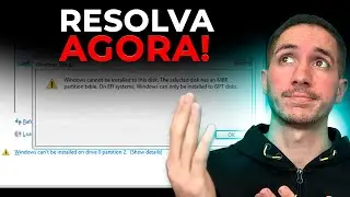 ERRO ao INSTALAR Windows 10, disco partição MBR/GPT/EFI RESOLVIDO!