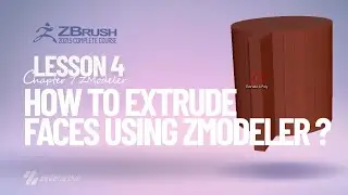 How to Extrude Faces Using ZModeler Brush in Zbrush? | Lesson4 | Chapter7 | Zbrush 2021.5 Essentials