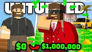 I WENT FROM $0 TO $1,000,000 IN 24 HOURS ON LIFE RP! (Unturned Life RP #102)