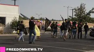 Proud Boys Marching in Springfield Ohio following Rumors