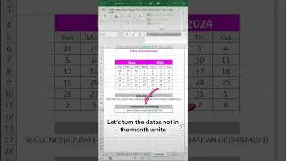 Excel tip for a dynamic calendar