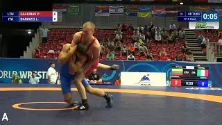 1/16 GR - 74 kg: P. GALKINAS (LTU) df. L. DARIOZZI (ITA) by FALL, 8-0
