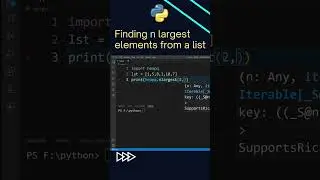 How to Find n Largest Elements From a List in Python ? #shorts #shortvideo #python