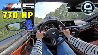 770HP BMW M5 F90 G-Power on Autobahn [NO SPEED LIMIT]