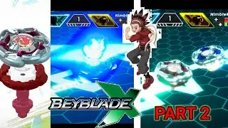 BEYBLADE X CHAIN INCENDIO VS HELM KNIGHT BURST BATTLE BEYBLADE X APP GAMEPLAY PART- 2