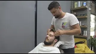 TURKISH BARBER FACE MASSAGE•HEAD MASSAGE•BACK MASSAGE ~ ASMR MASSAGE 324