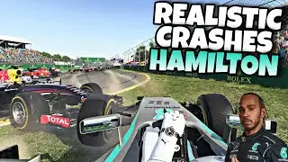 REALISTIC F1 CRASHES LEWIS HAMILTON 2008-2021