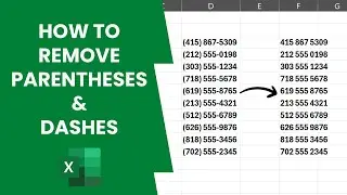 How to remove Parentheses and Dashes in Excel