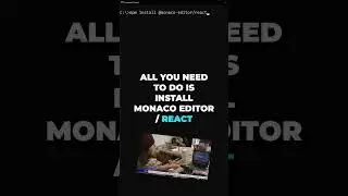 You Can Use The VSCode Editor in React! #webdevelopment #software #reactjs #softwareengineer