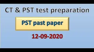 PST past paper 12-09-2020 by ETEA : PST paper 12-09-2020 : PST Past paper: fully solved: