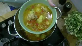 Куриный суп с сырными шариками