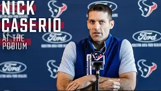 Houston Texans GM Nick Caserio meets with the media